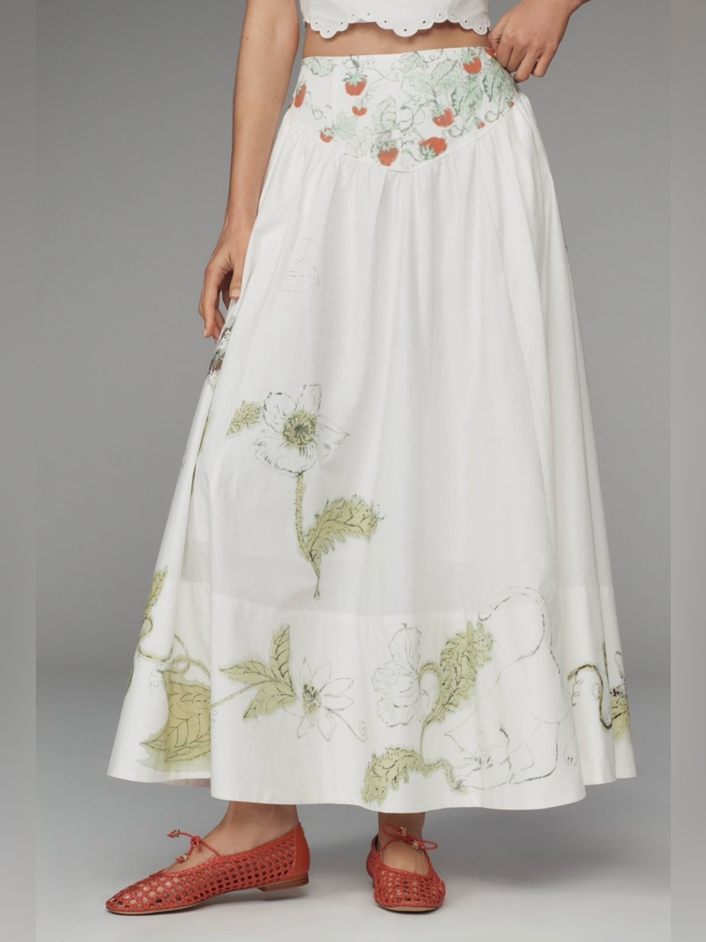 Swan Gossip x Anthropologie Basque-Waist Maxi Skirt size 6